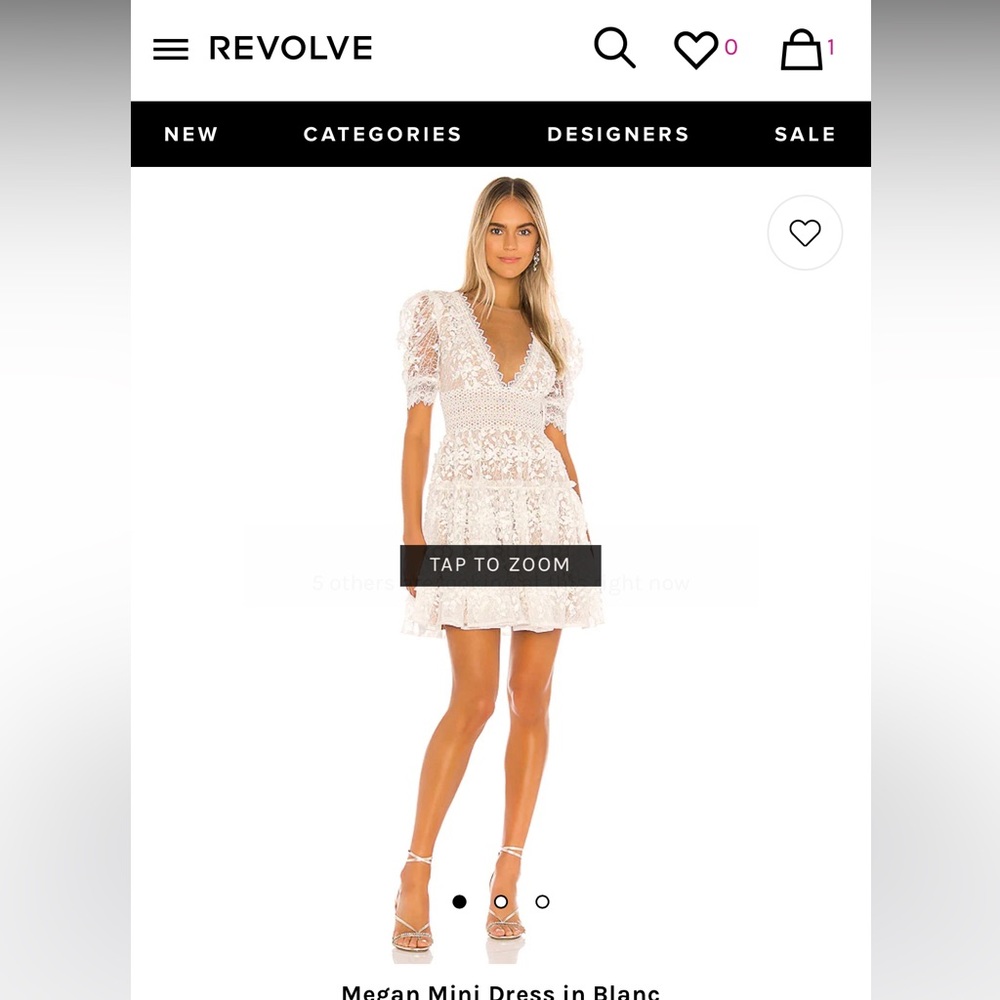 REVOLVE Megan Mini Dress in Blanc.